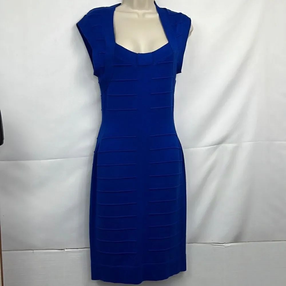Nicki Minaj Royal blue midi sweater dress size large EUC